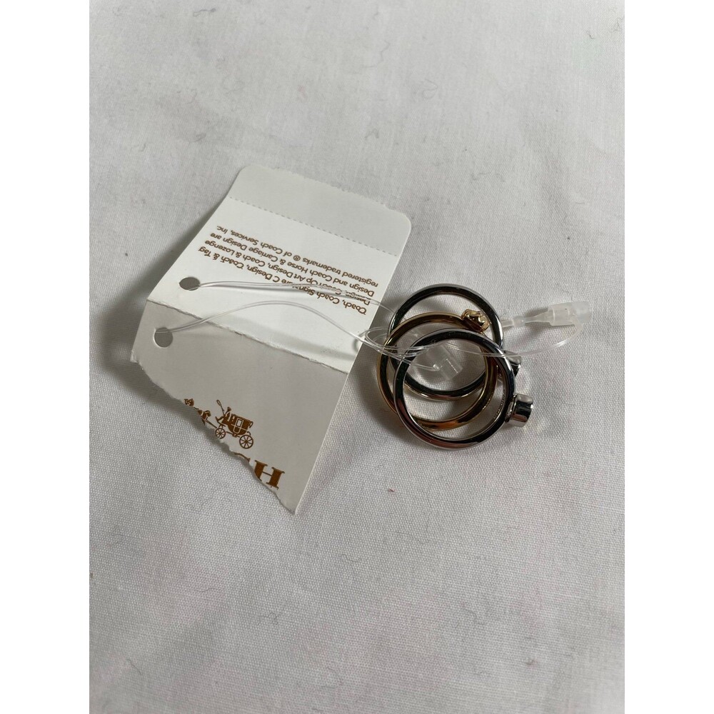 NWT Coach Women Signature Gold Silver Tone Ring Set Size 7